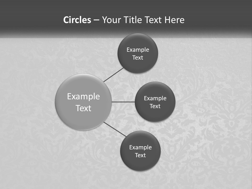 A Black And White Wallpaper With A Damask Pattern PowerPoint Template