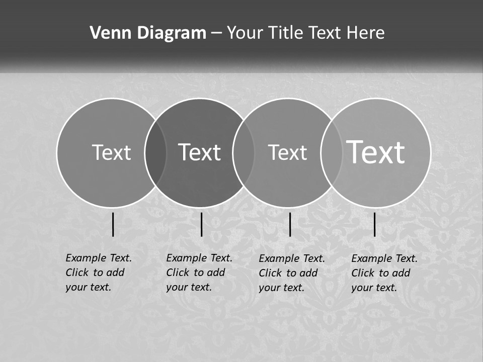 A Black And White Wallpaper With A Damask Pattern PowerPoint Template
