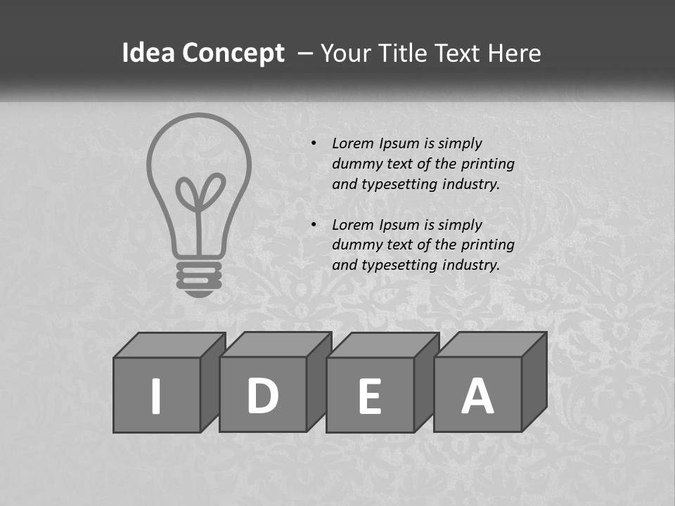 A Black And White Wallpaper With A Damask Pattern PowerPoint Template