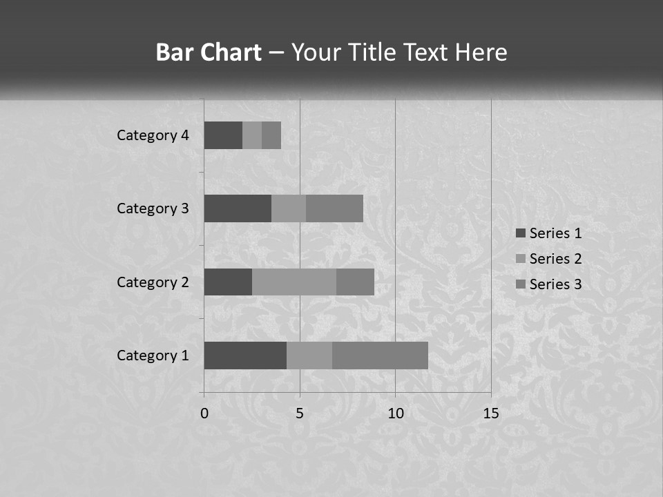 A Black And White Wallpaper With A Damask Pattern PowerPoint Template