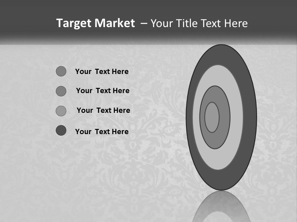 A Black And White Wallpaper With A Damask Pattern PowerPoint Template
