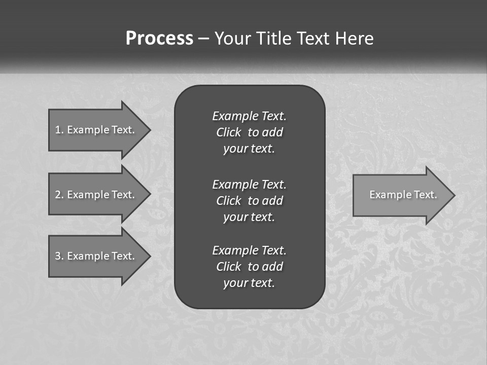 A Black And White Wallpaper With A Damask Pattern PowerPoint Template