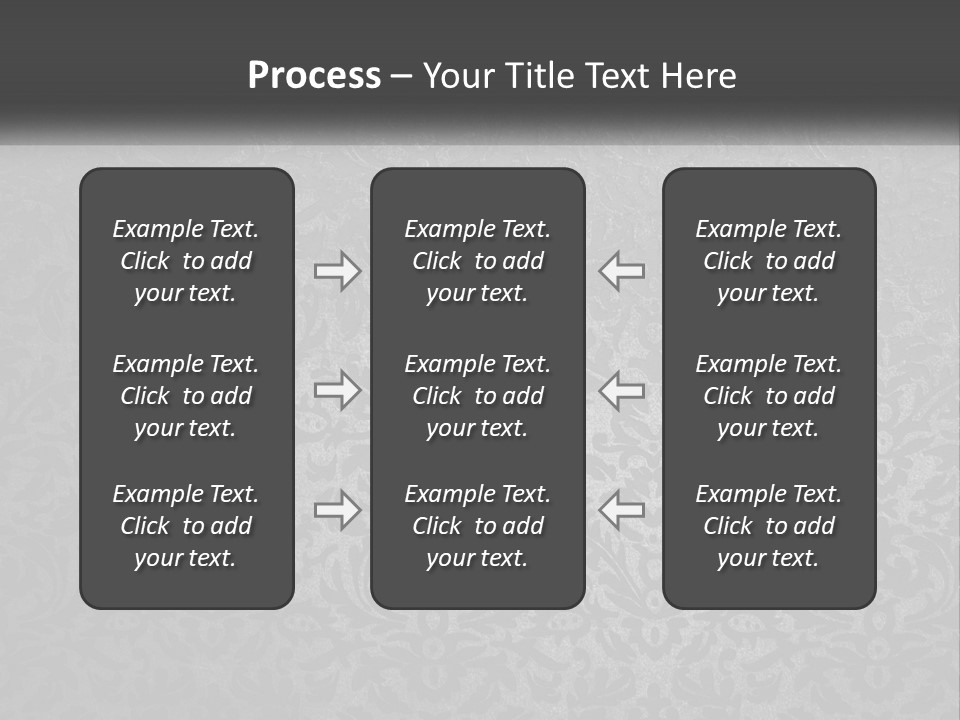 A Black And White Wallpaper With A Damask Pattern PowerPoint Template