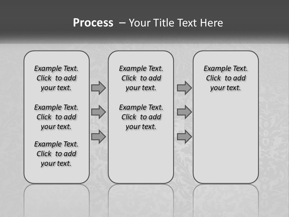 A Black And White Wallpaper With A Damask Pattern PowerPoint Template