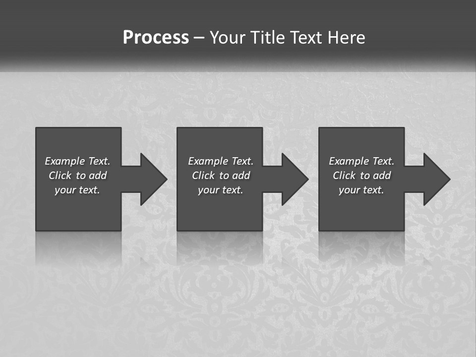 A Black And White Wallpaper With A Damask Pattern PowerPoint Template