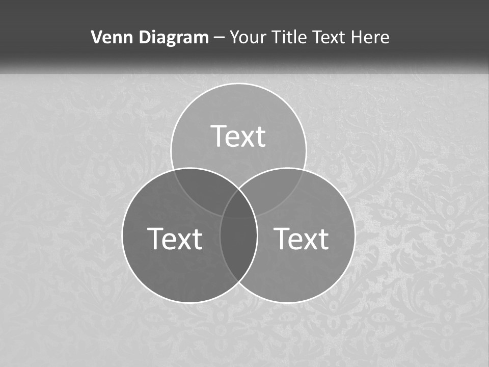 A Black And White Wallpaper With A Damask Pattern PowerPoint Template