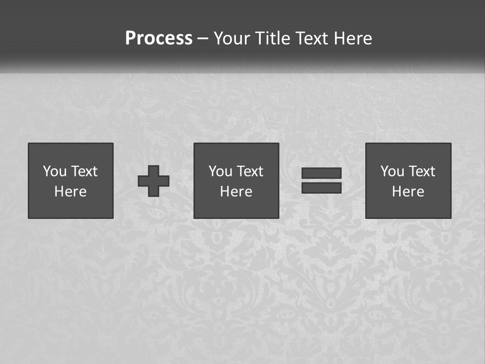 A Black And White Wallpaper With A Damask Pattern PowerPoint Template