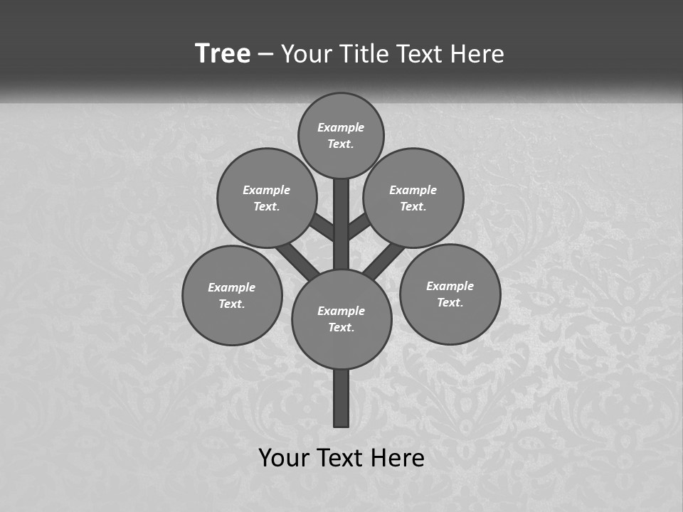 A Black And White Wallpaper With A Damask Pattern PowerPoint Template