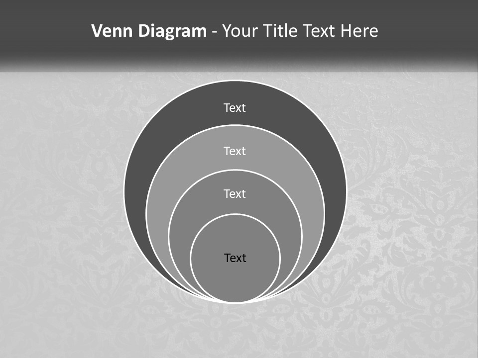 A Black And White Wallpaper With A Damask Pattern PowerPoint Template