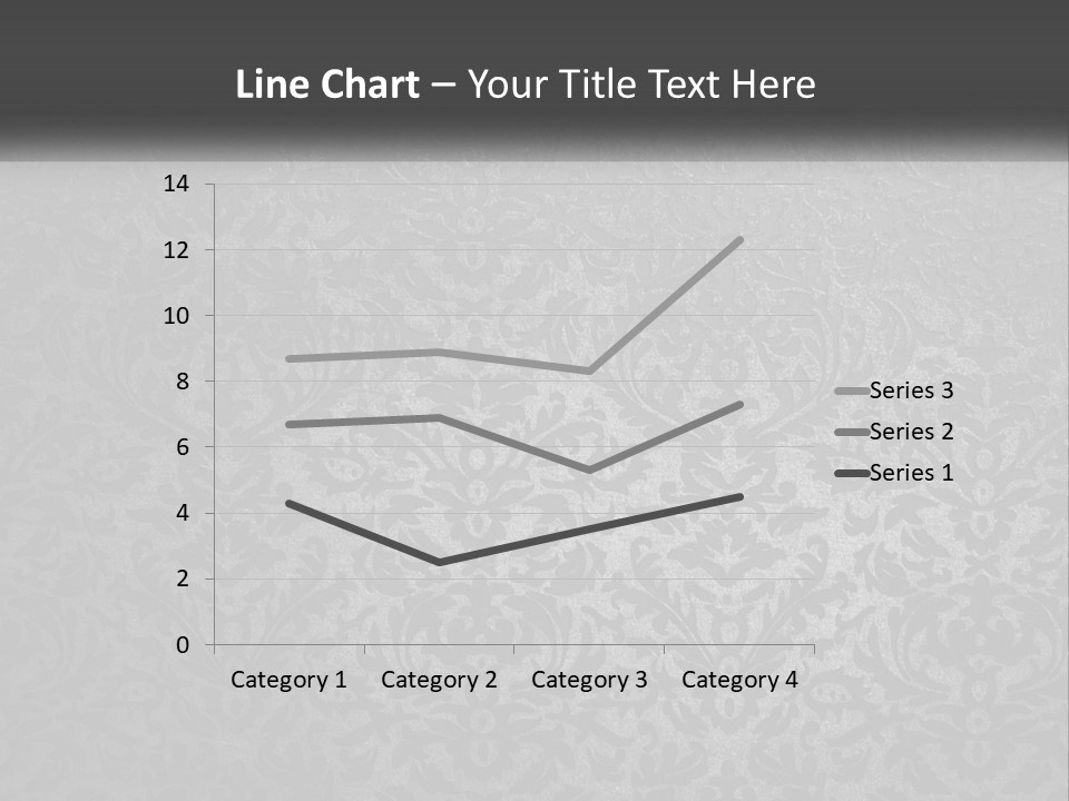 A Black And White Wallpaper With A Damask Pattern PowerPoint Template