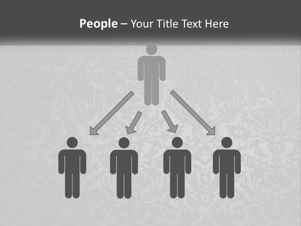 A Black And White Wallpaper With A Damask Pattern PowerPoint Template