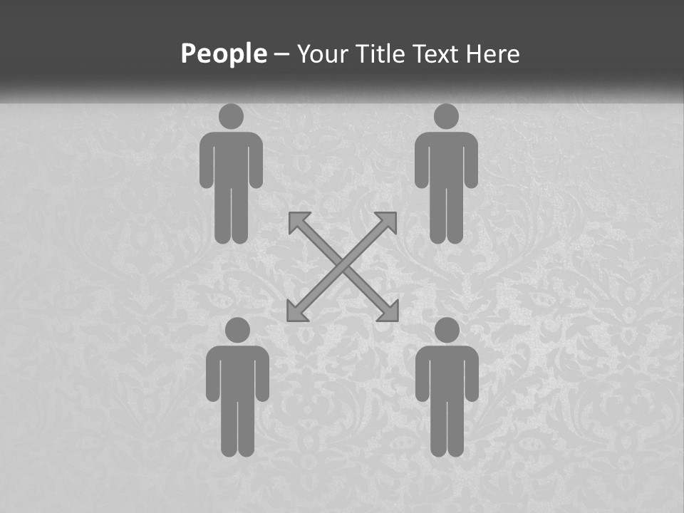 A Black And White Wallpaper With A Damask Pattern PowerPoint Template