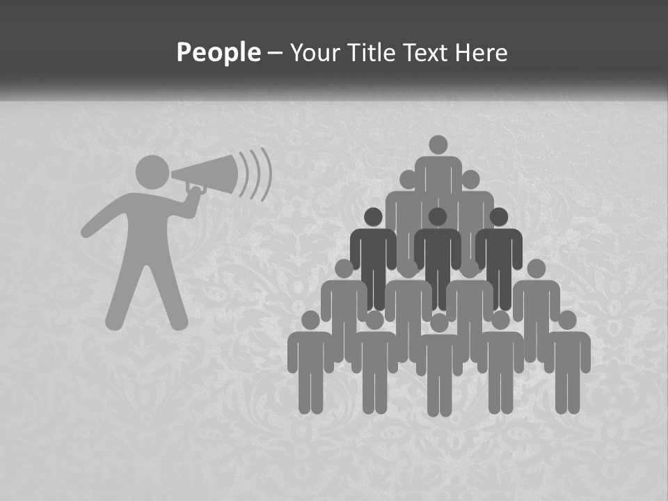 A Black And White Wallpaper With A Damask Pattern PowerPoint Template