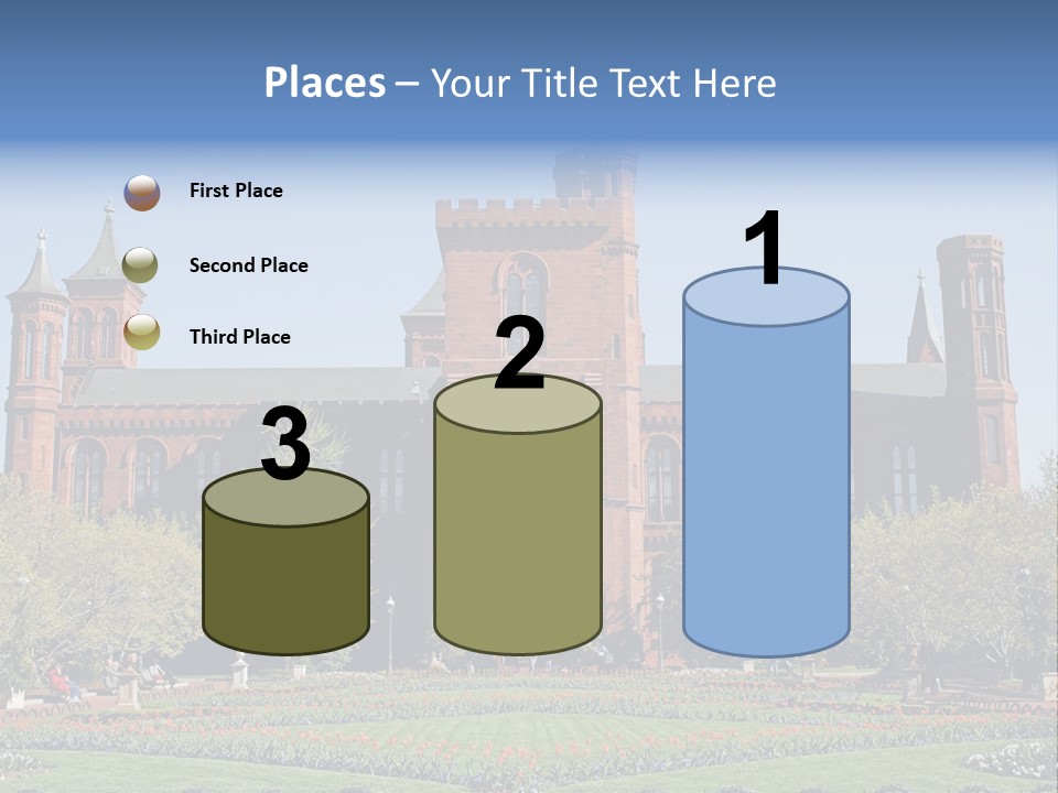 A Large Building With A Flag On Top Of It PowerPoint Template