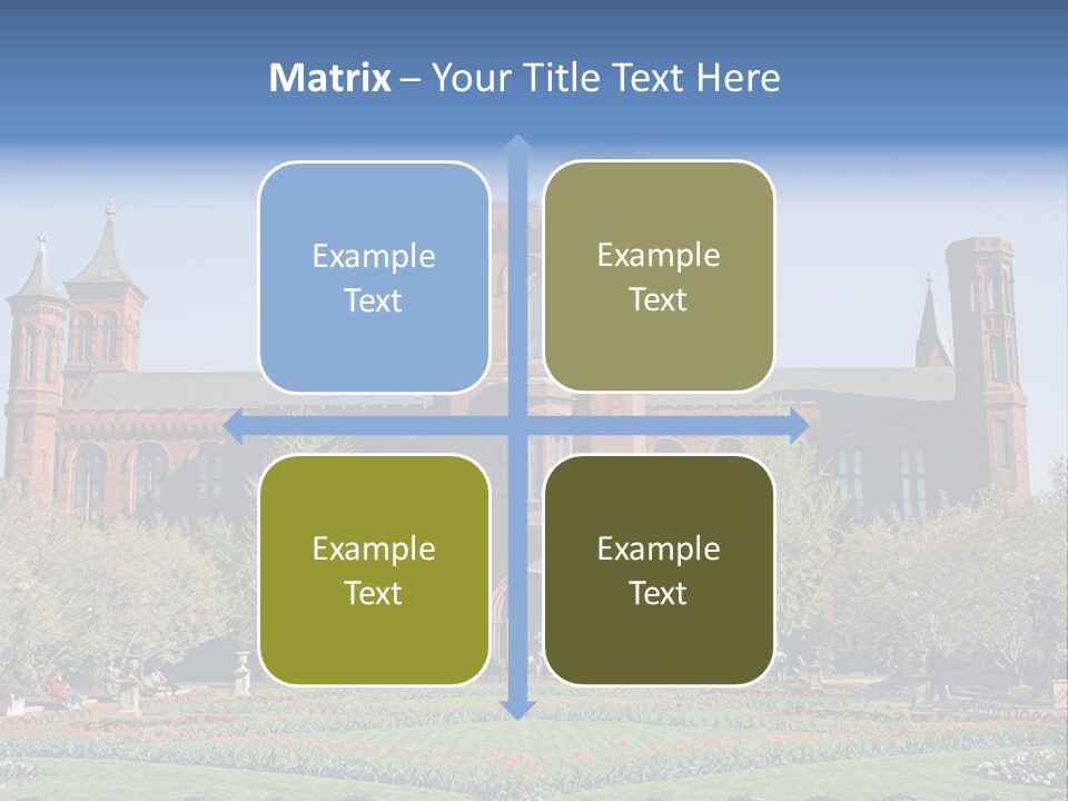 A Large Building With A Flag On Top Of It PowerPoint Template