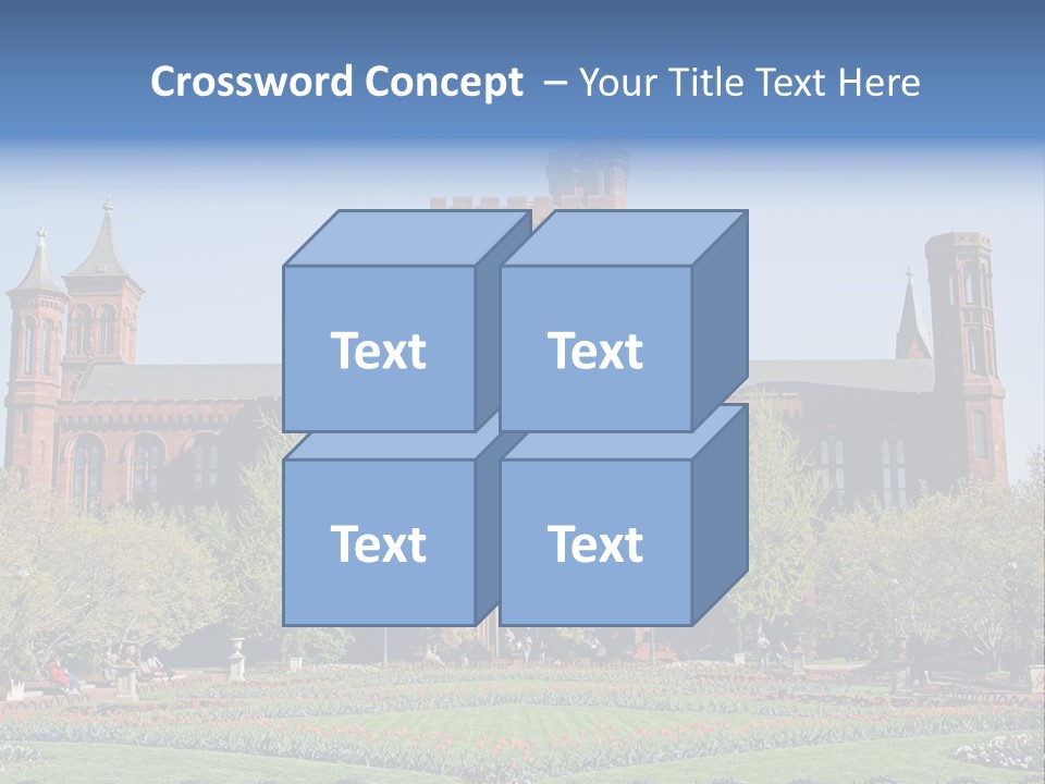 A Large Building With A Flag On Top Of It PowerPoint Template