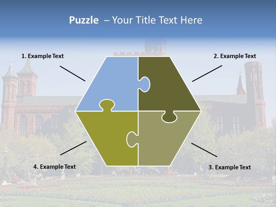 A Large Building With A Flag On Top Of It PowerPoint Template