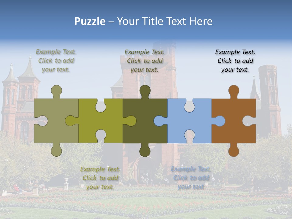 A Large Building With A Flag On Top Of It PowerPoint Template