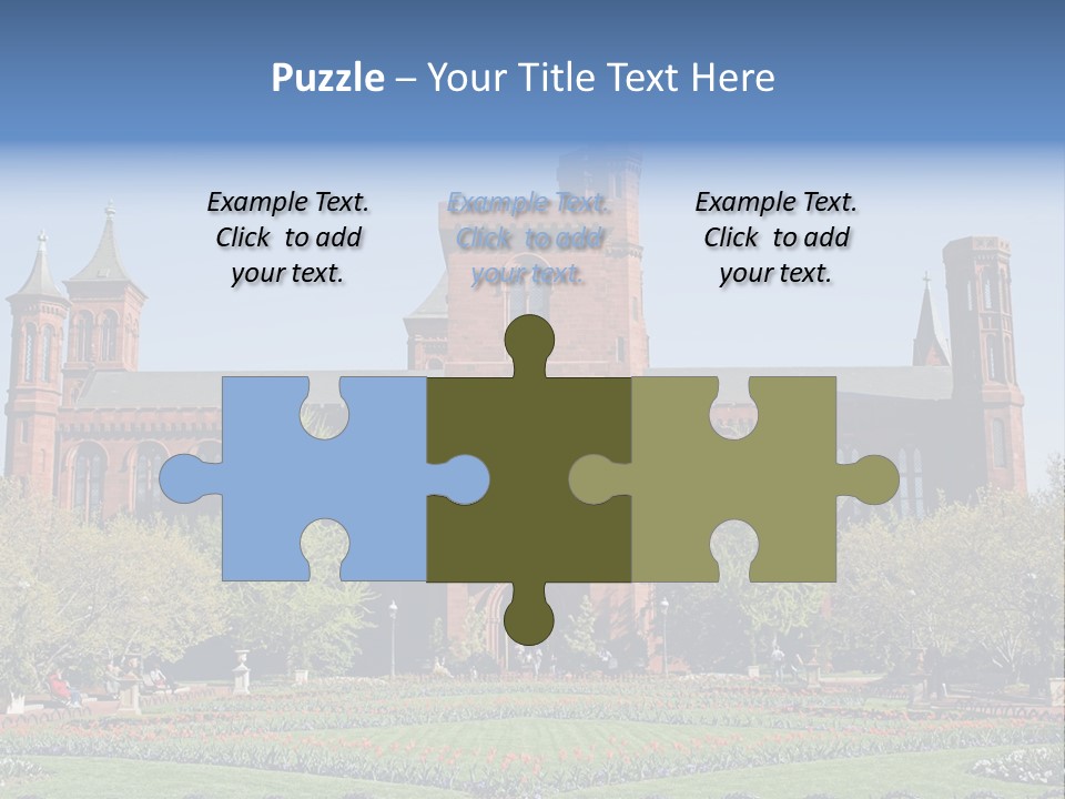 A Large Building With A Flag On Top Of It PowerPoint Template