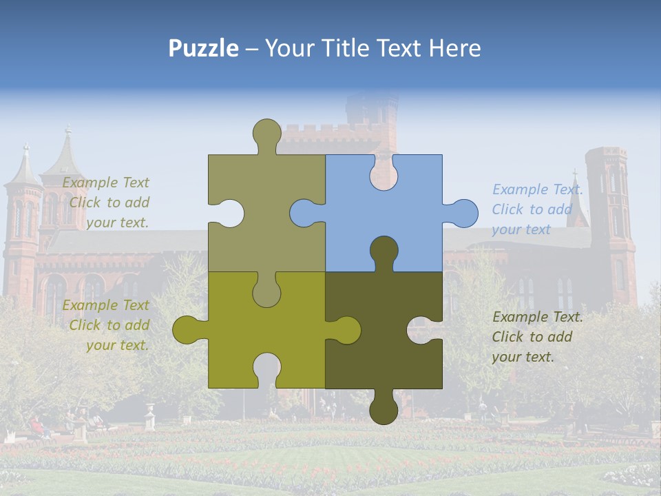 A Large Building With A Flag On Top Of It PowerPoint Template