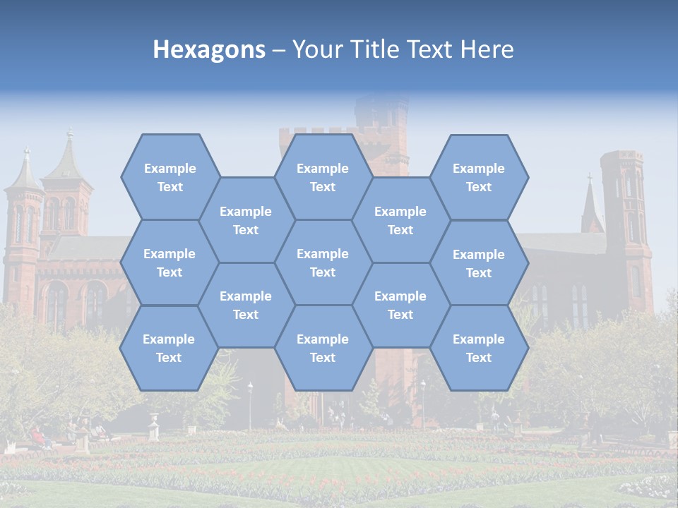 A Large Building With A Flag On Top Of It PowerPoint Template