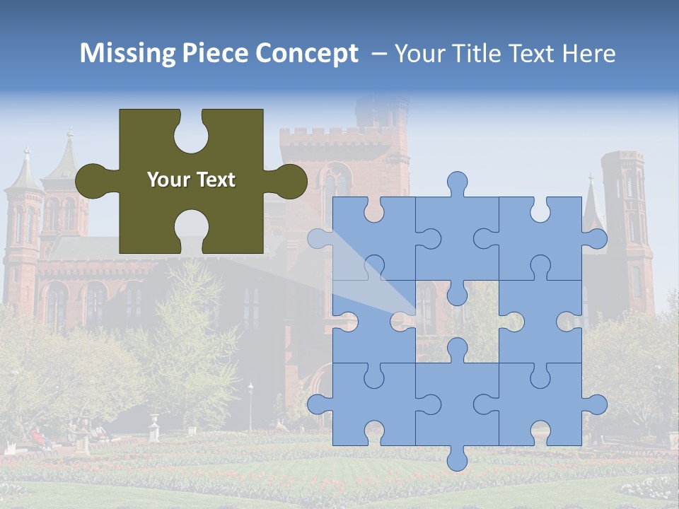 A Large Building With A Flag On Top Of It PowerPoint Template