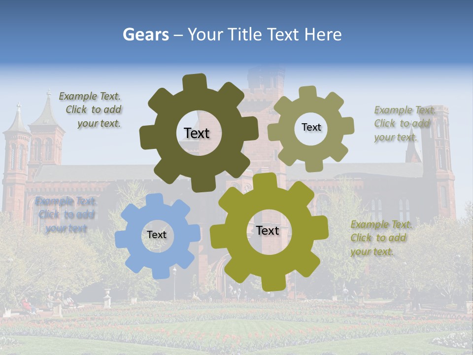 A Large Building With A Flag On Top Of It PowerPoint Template