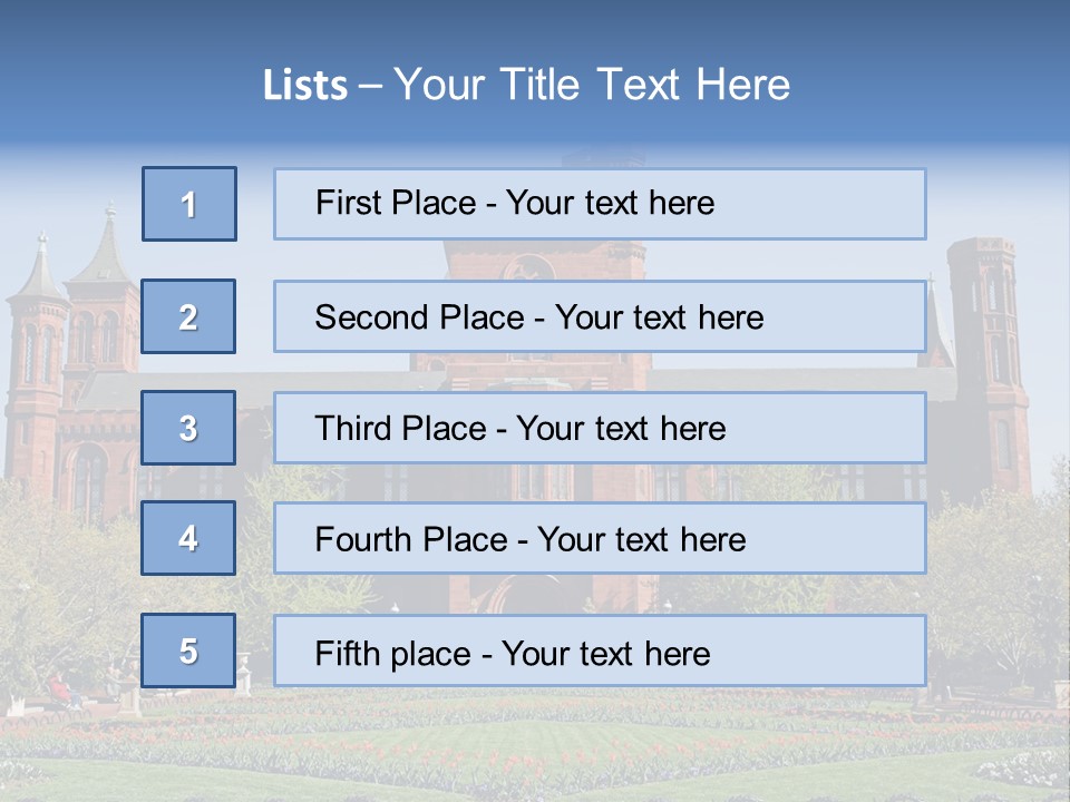 A Large Building With A Flag On Top Of It PowerPoint Template