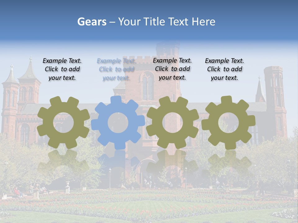 A Large Building With A Flag On Top Of It PowerPoint Template