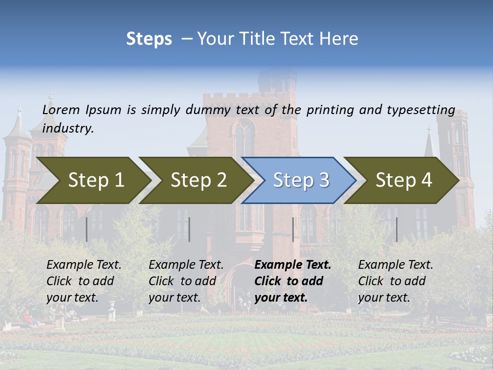 A Large Building With A Flag On Top Of It PowerPoint Template