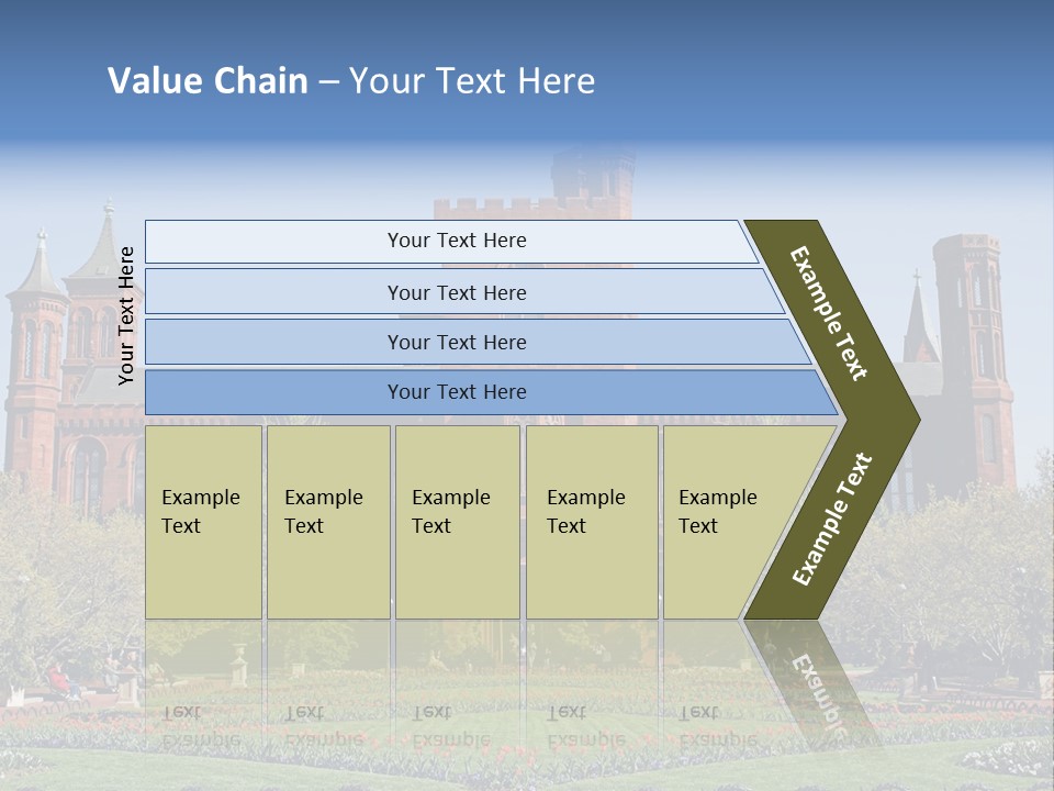 A Large Building With A Flag On Top Of It PowerPoint Template