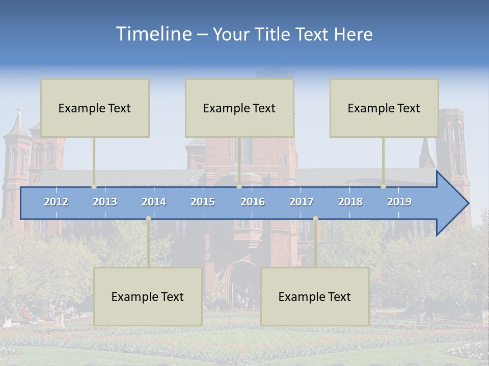 A Large Building With A Flag On Top Of It PowerPoint Template