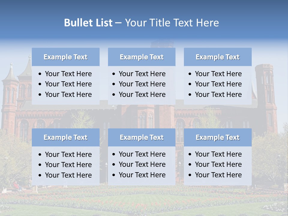 A Large Building With A Flag On Top Of It PowerPoint Template