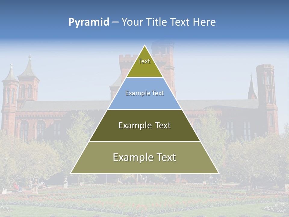 A Large Building With A Flag On Top Of It PowerPoint Template
