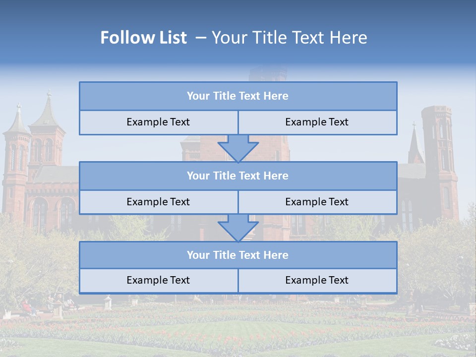A Large Building With A Flag On Top Of It PowerPoint Template