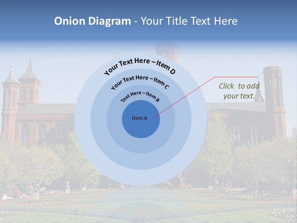 A Large Building With A Flag On Top Of It PowerPoint Template