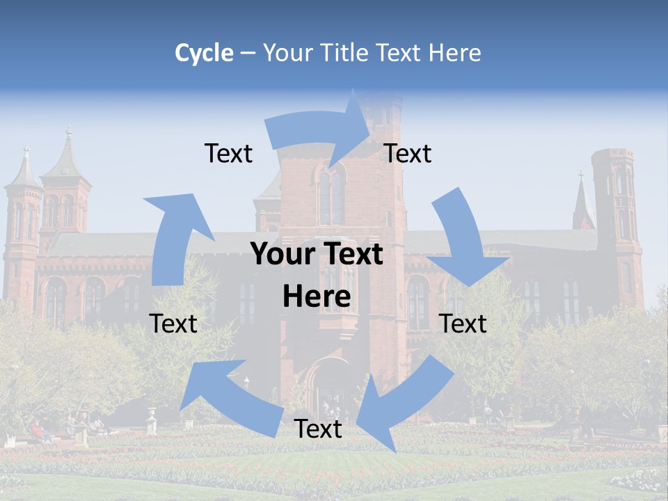 A Large Building With A Flag On Top Of It PowerPoint Template