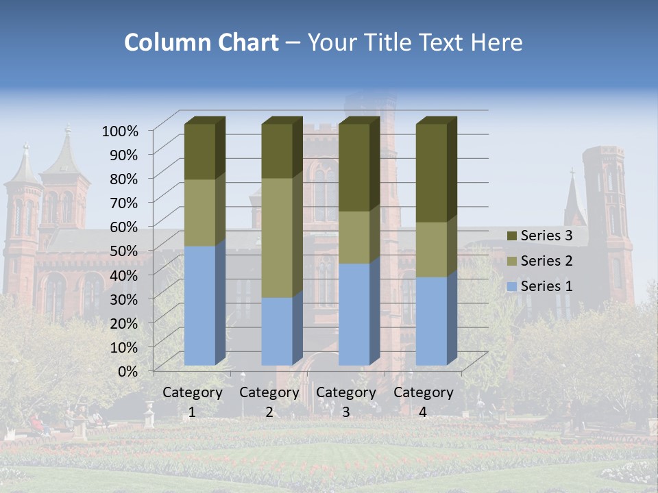 A Large Building With A Flag On Top Of It PowerPoint Template
