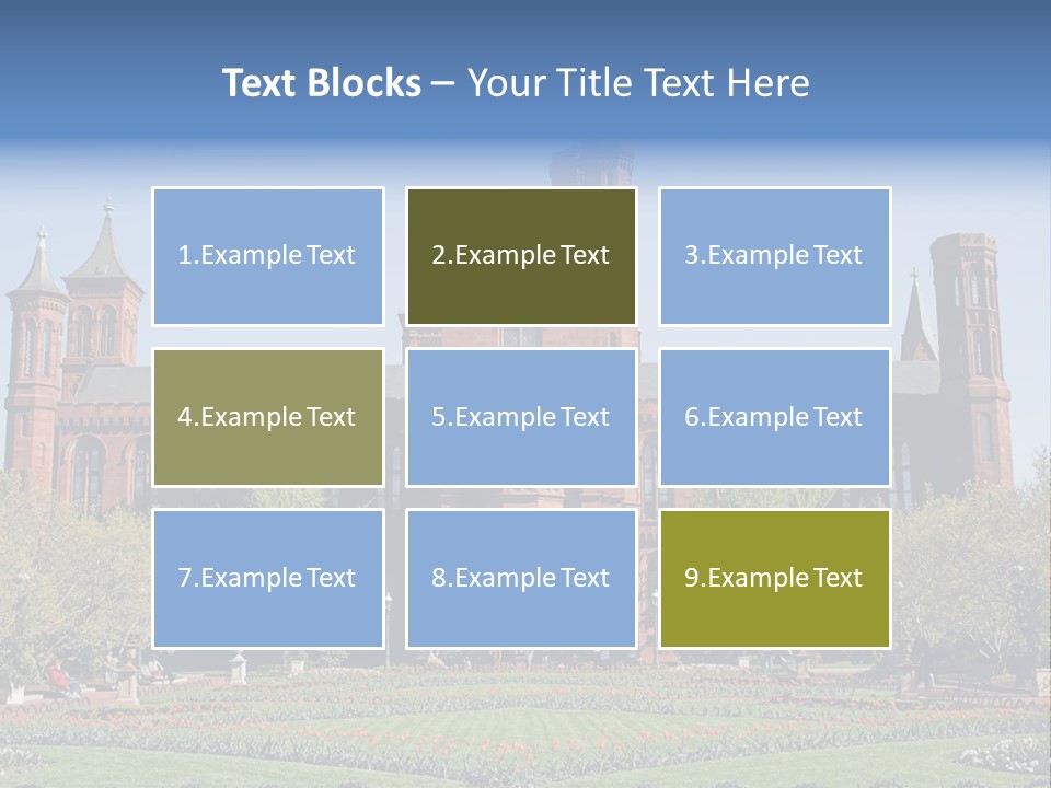 A Large Building With A Flag On Top Of It PowerPoint Template