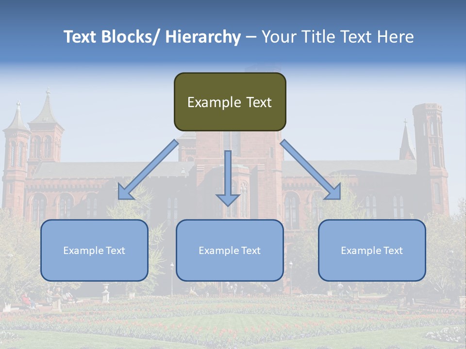 A Large Building With A Flag On Top Of It PowerPoint Template