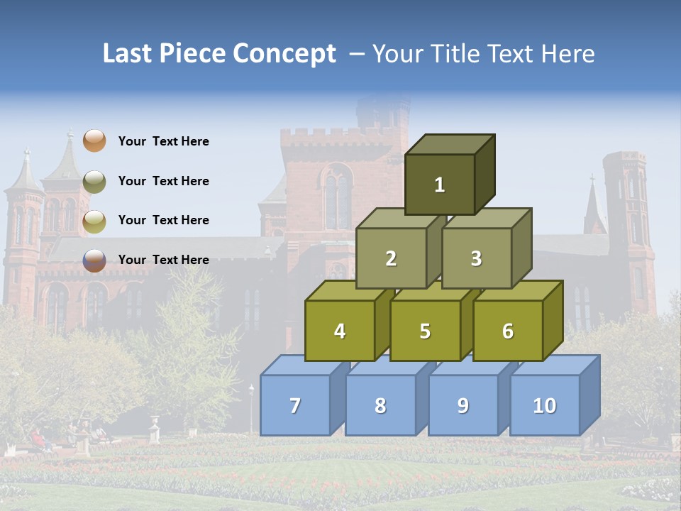 A Large Building With A Flag On Top Of It PowerPoint Template