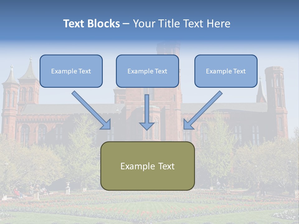 A Large Building With A Flag On Top Of It PowerPoint Template