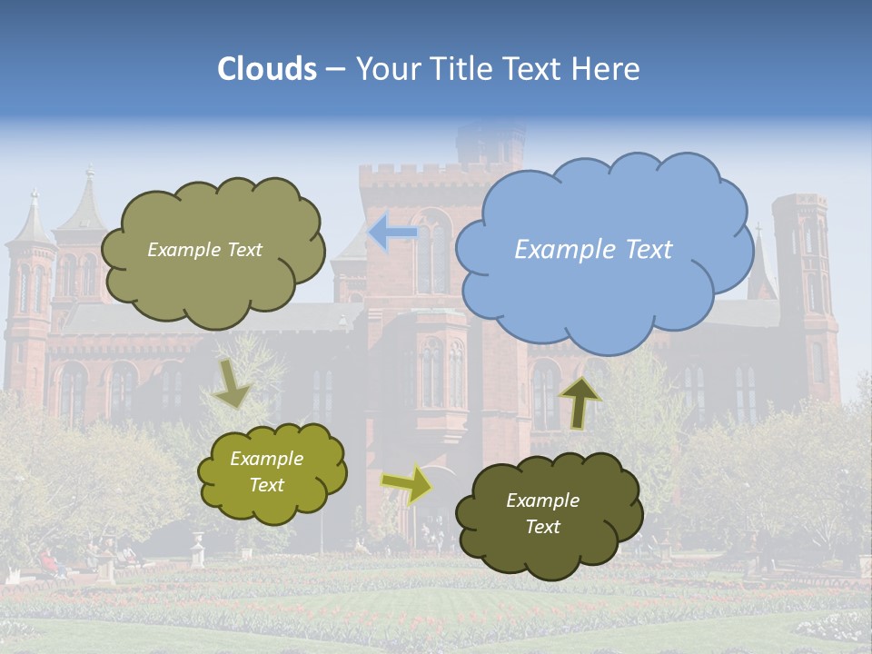 A Large Building With A Flag On Top Of It PowerPoint Template