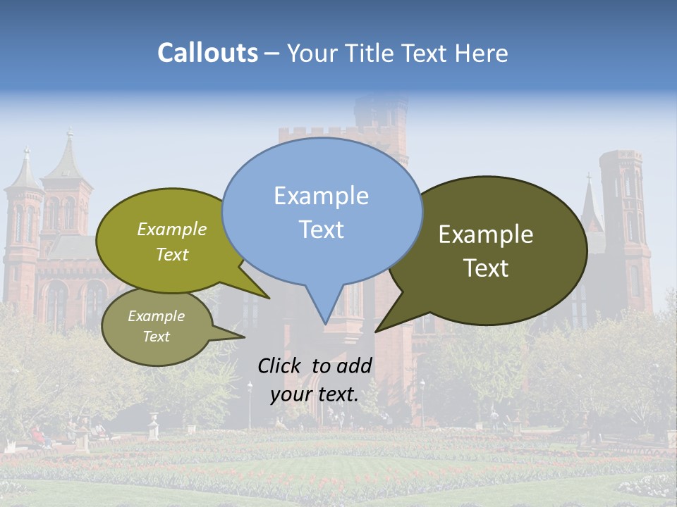 A Large Building With A Flag On Top Of It PowerPoint Template