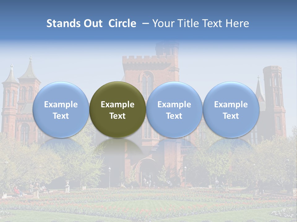 A Large Building With A Flag On Top Of It PowerPoint Template