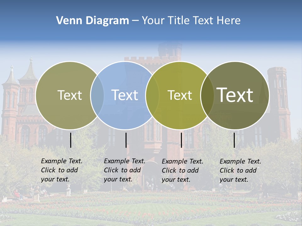 A Large Building With A Flag On Top Of It PowerPoint Template
