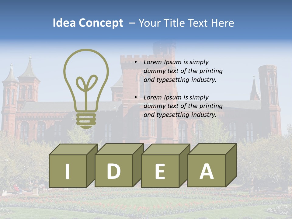 A Large Building With A Flag On Top Of It PowerPoint Template