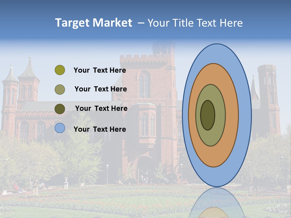 A Large Building With A Flag On Top Of It PowerPoint Template