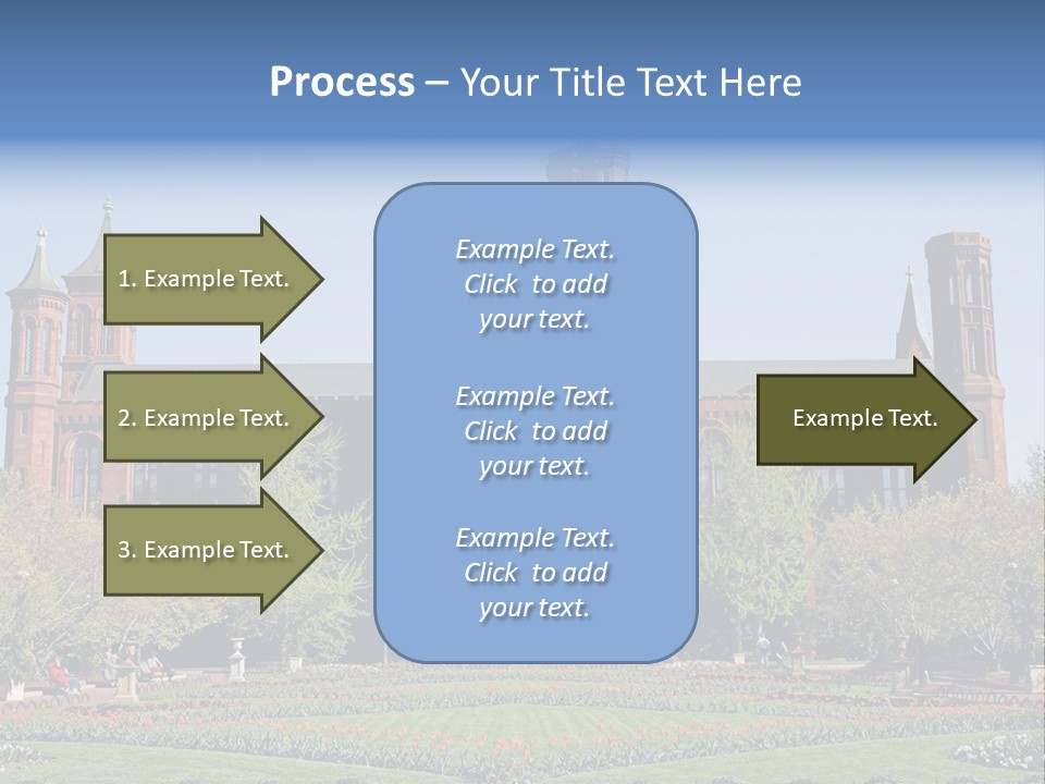 A Large Building With A Flag On Top Of It PowerPoint Template