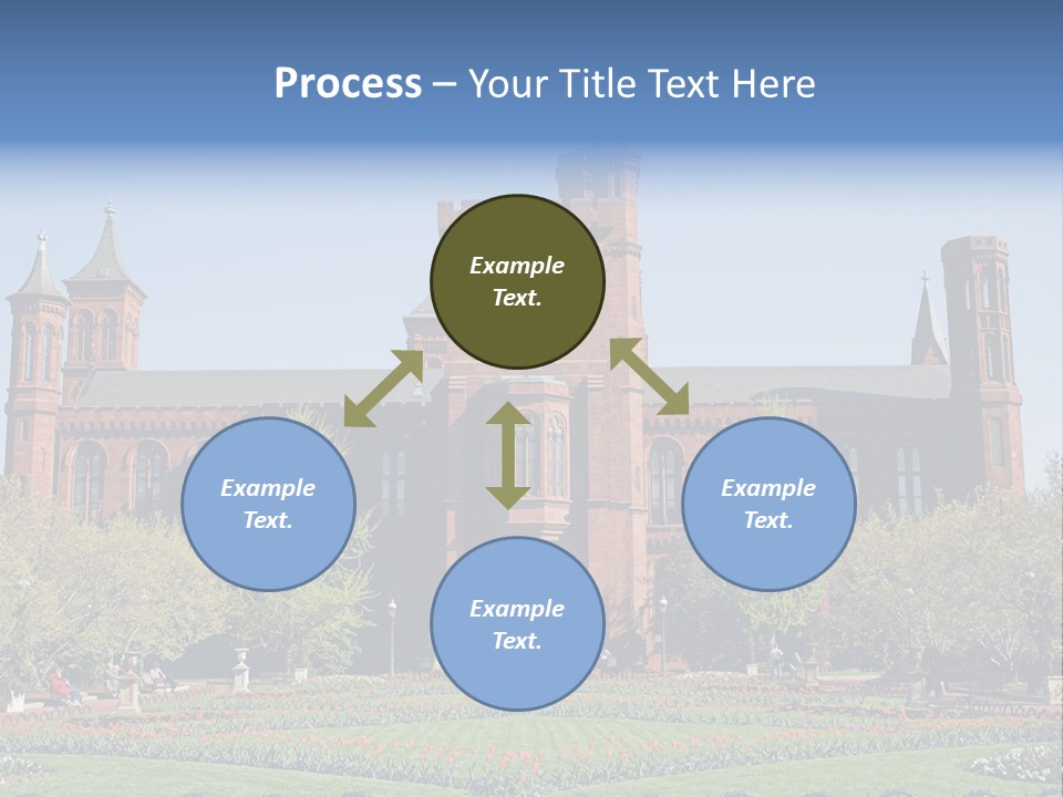 A Large Building With A Flag On Top Of It PowerPoint Template